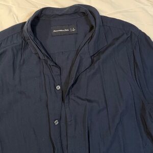 Abercrombie & Fitch Dark Blue Casual Button Up Shirt